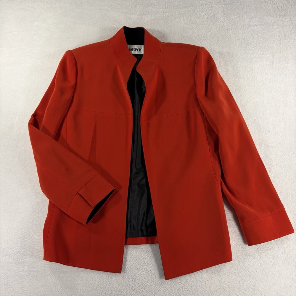 Kasper Blazer Shiny Cranberry Women’s Size 16 (See Measurements)